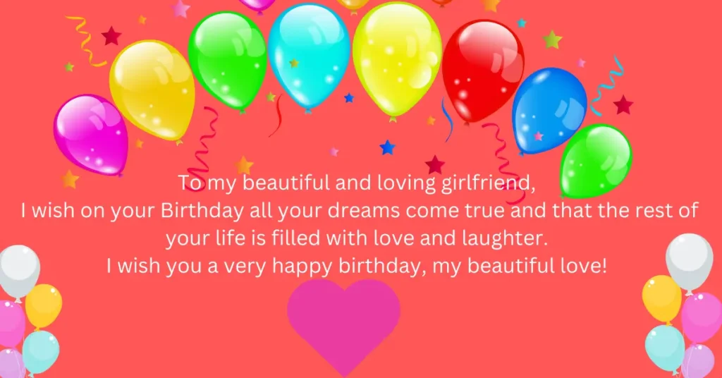 Heart touching birthday wishes for your girlfriend