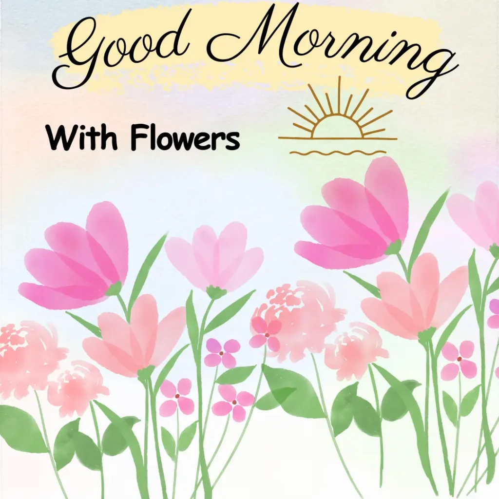 good morning images with flowers